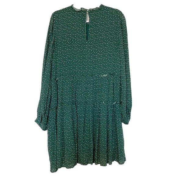 Anthropologie Maeve Esther Spotty Tiered Tunic Dress Green/Blue Boho Size Small - Picture 9 of 11